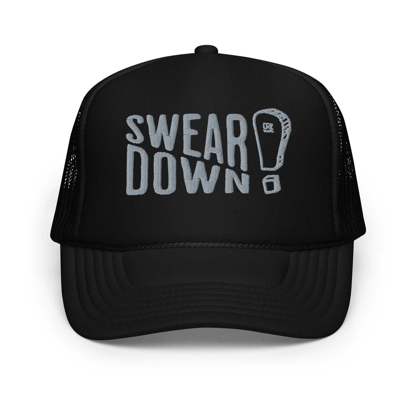 Swear Down Grey Font Foam trucker hat