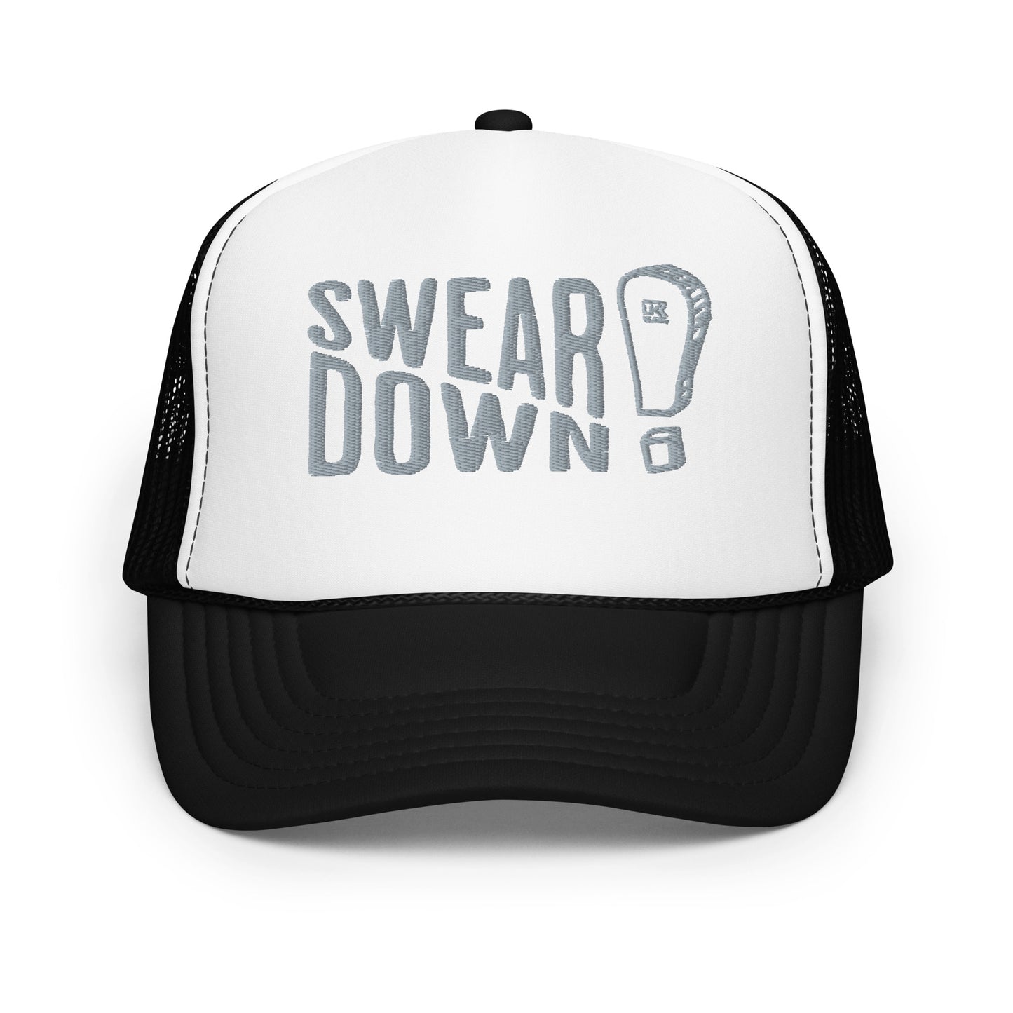 Swear Down Grey Font Foam trucker hat