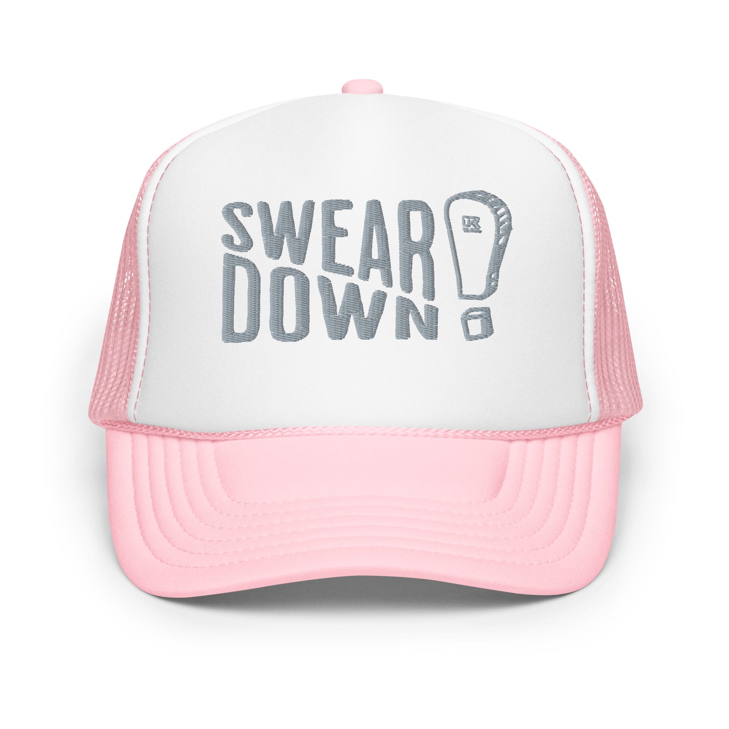 Swear Down Grey Font Foam trucker hat