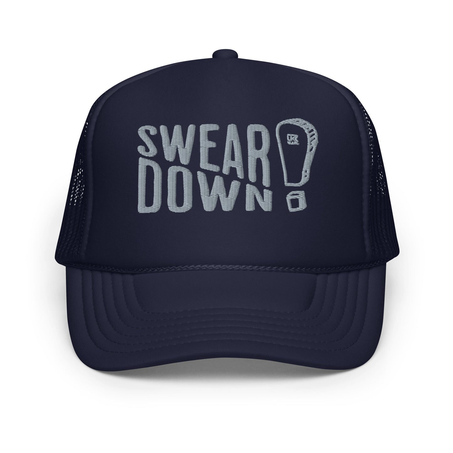Swear Down Grey Font Foam trucker hat