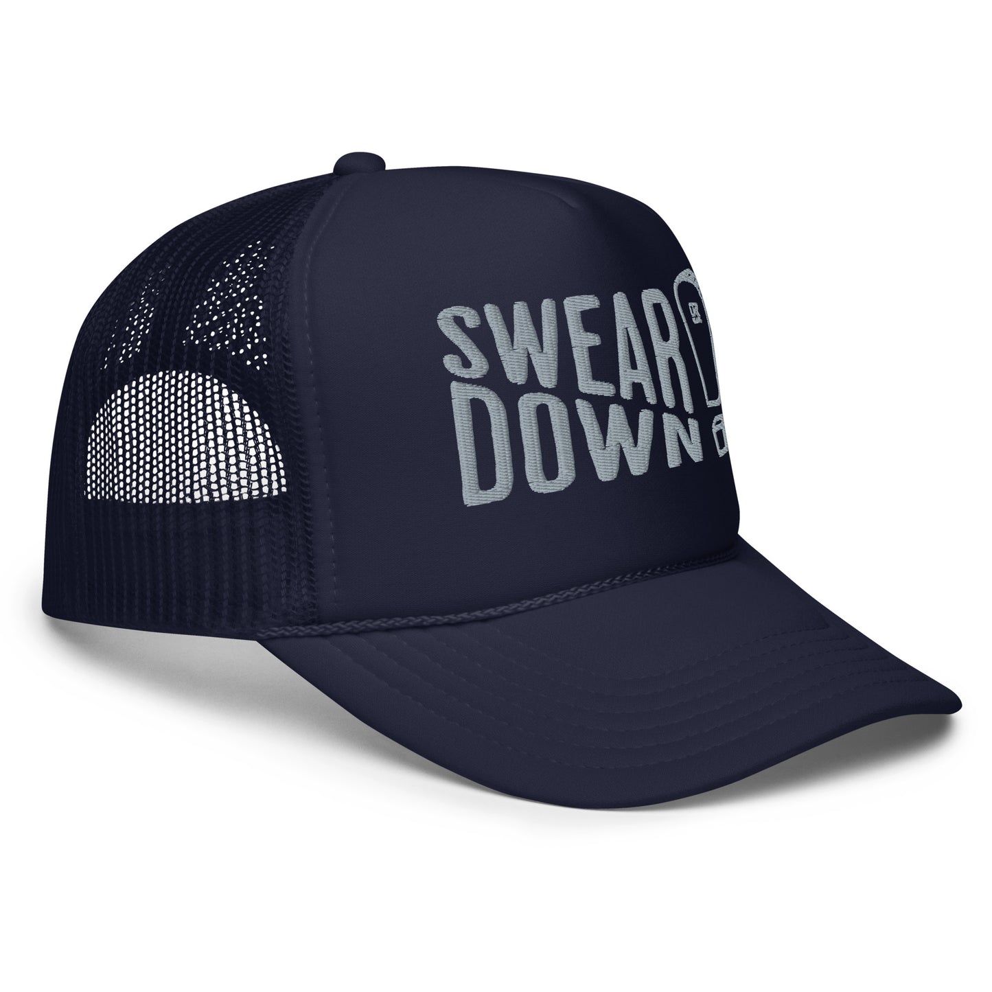 Swear Down Grey Font Foam trucker hat
