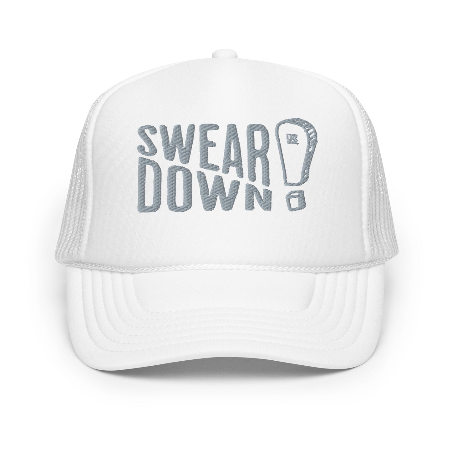 Swear Down Grey Font Foam trucker hat