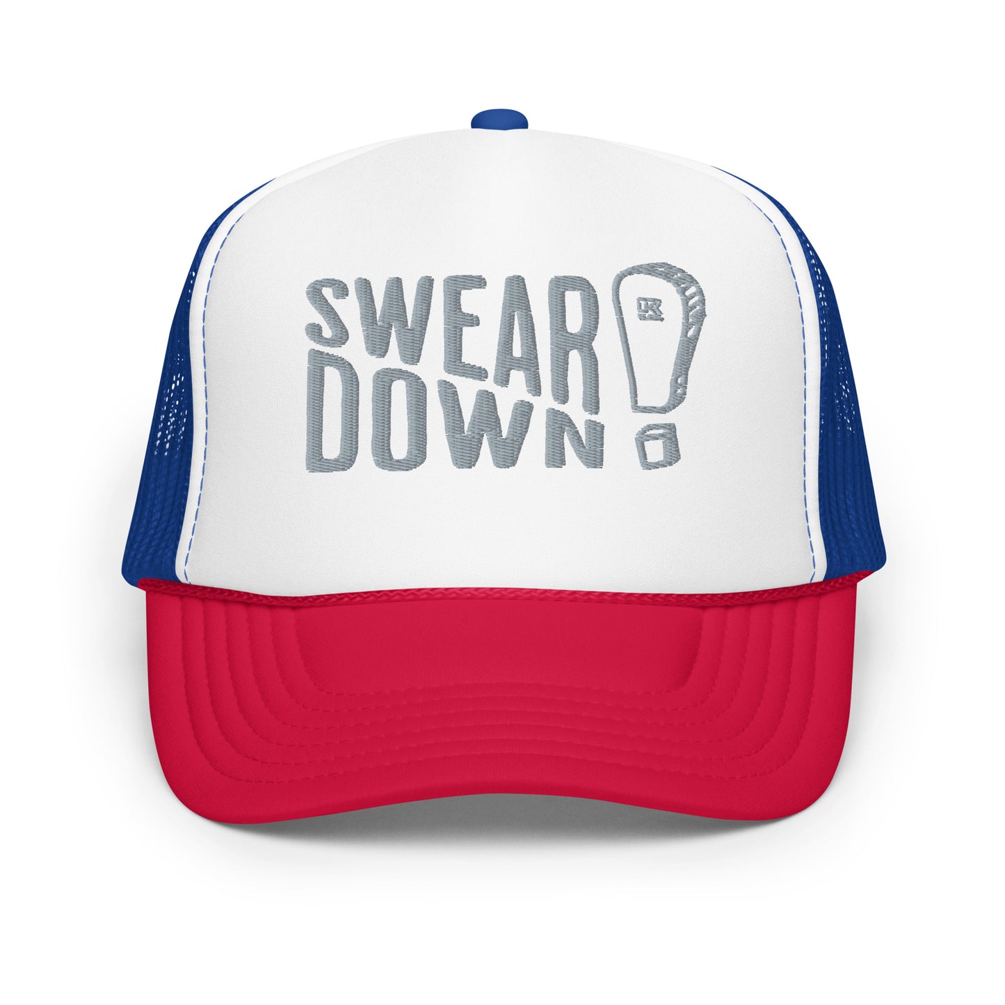 Swear Down Grey Font Foam trucker hat