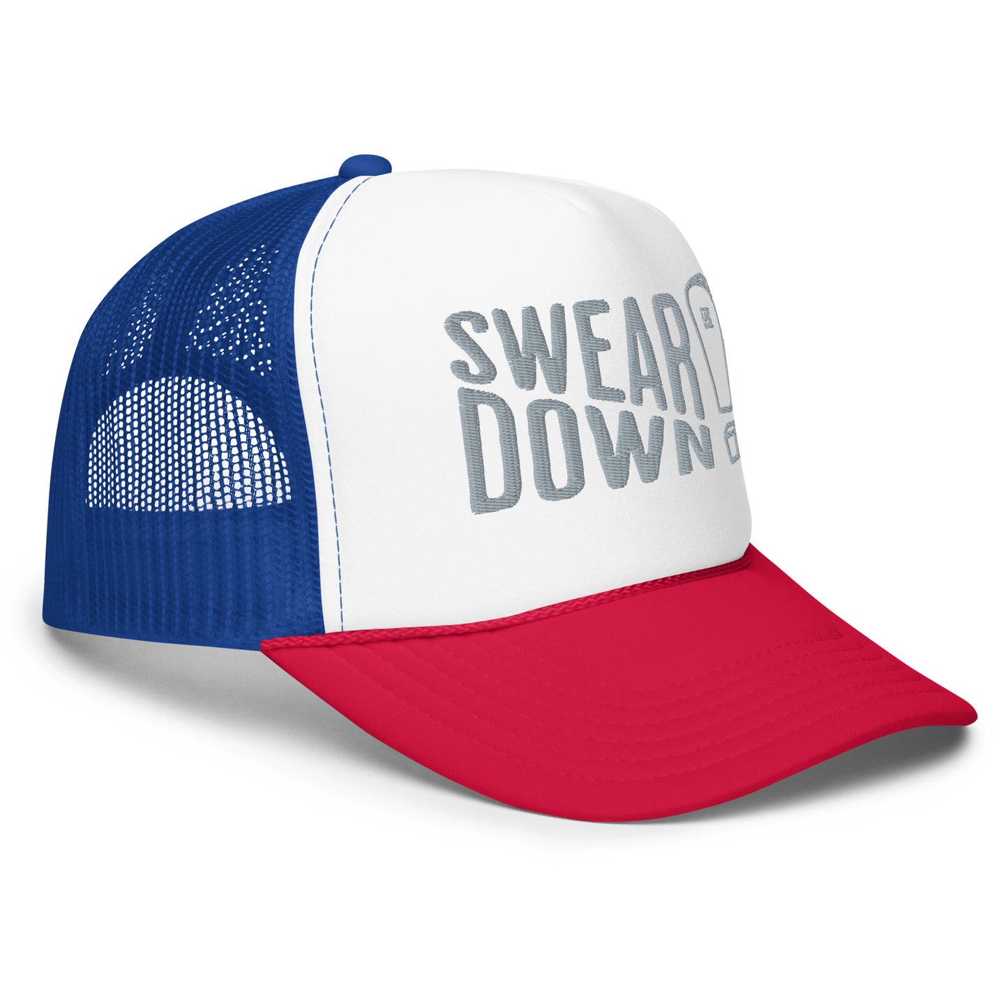 Swear Down Grey Font Foam trucker hat