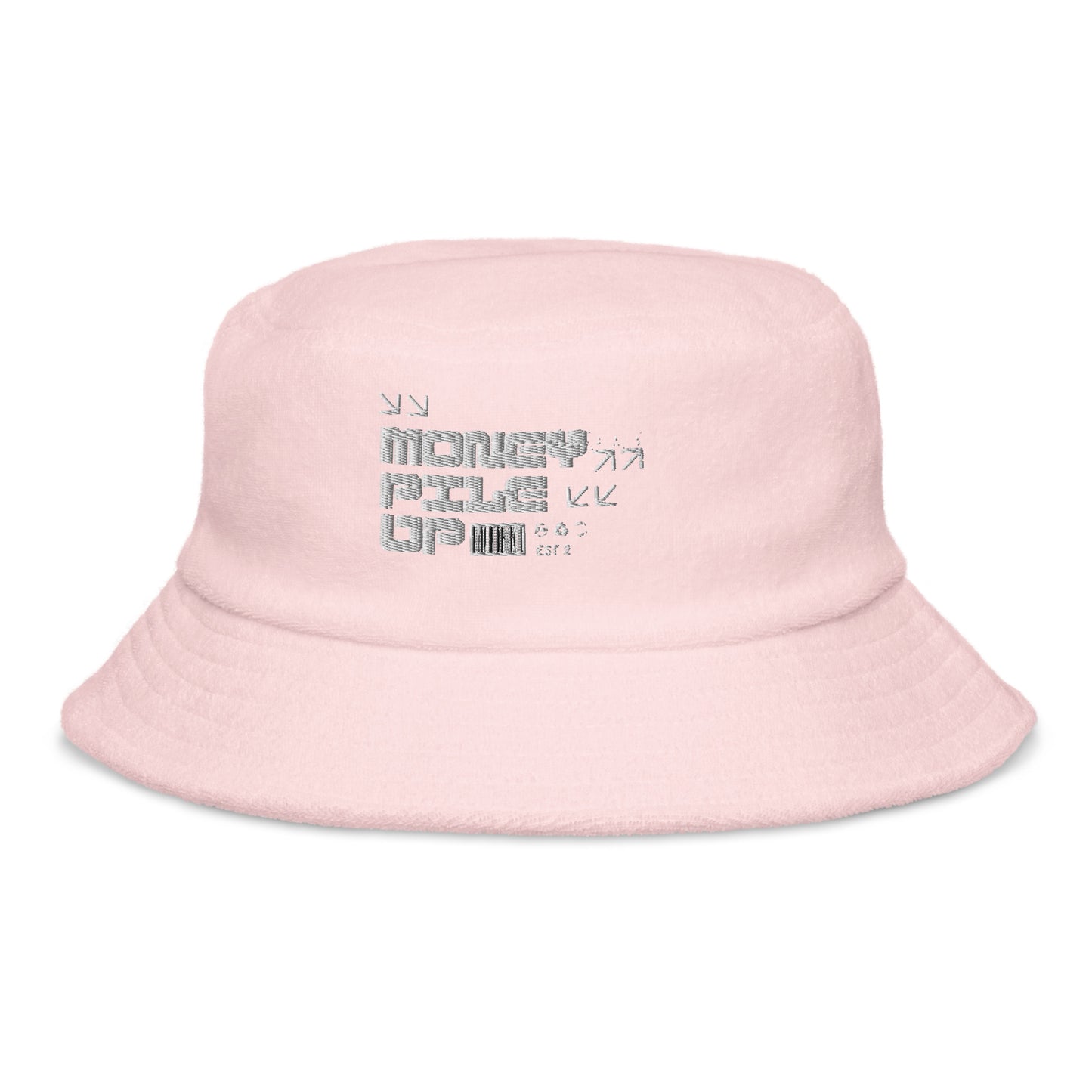Money Pile Up Unstructured terry cloth bucket hat