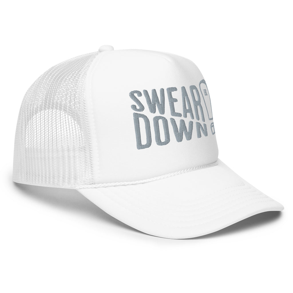 Swear Down Grey Font Foam trucker hat