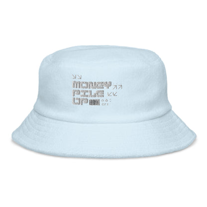 Money Pile Up Unstructured terry cloth bucket hat